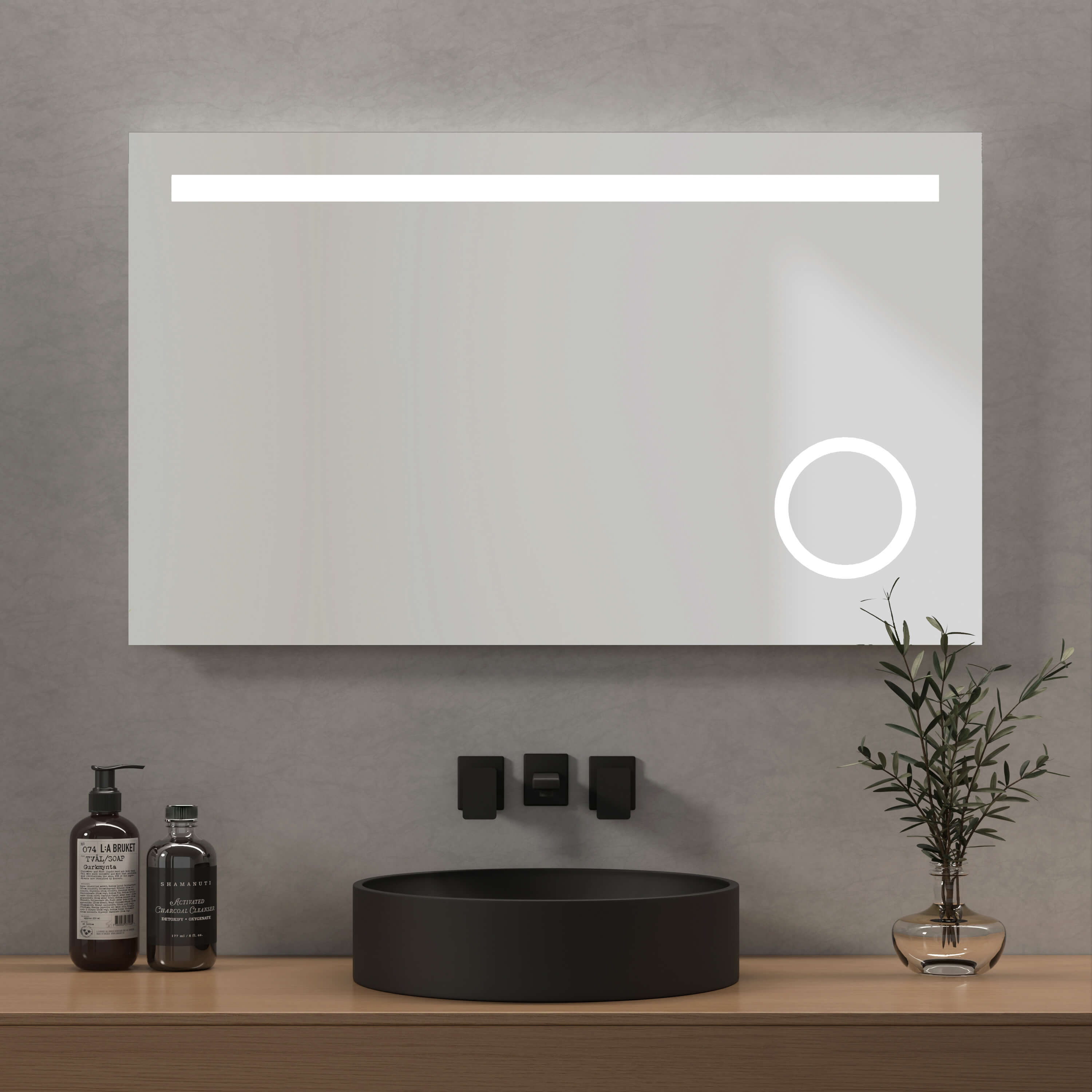 Emke „lm08 Led-badspiegel Mit Integriertem Schminkspiegel Und Anti-beschlag-funktion 100x60